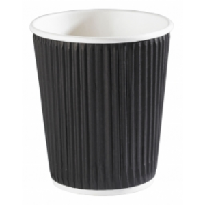 Black Ripple Coffee Cups 8oz (240ml)