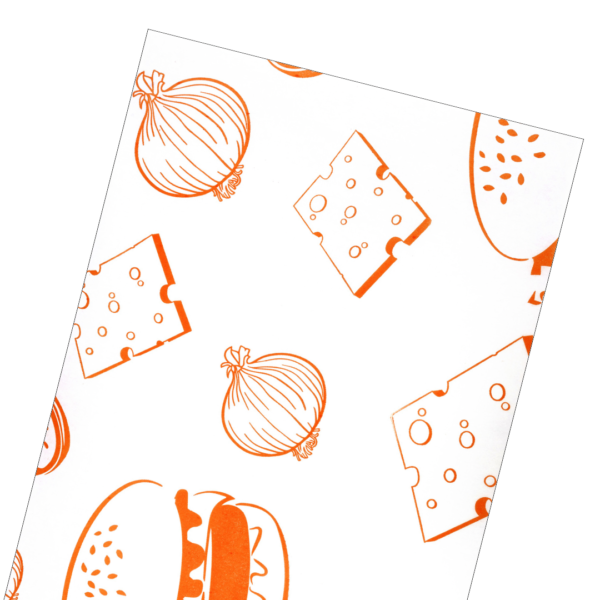 Orange Greaseproof Burger Wrap Sheets
