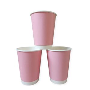 Pink Double Wall Coffee Cups in 12oz