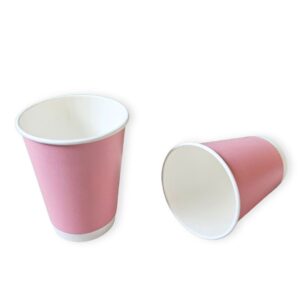 12oz pink double wall coffee takeaway cup